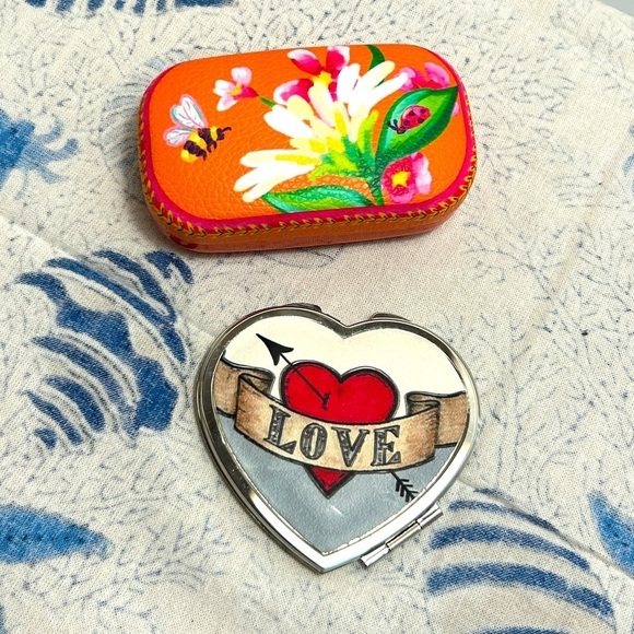 Brighton Accessories - Brighton FRENCH GARDEN Mini Box & LOVE Compact Mirror Lot of 2